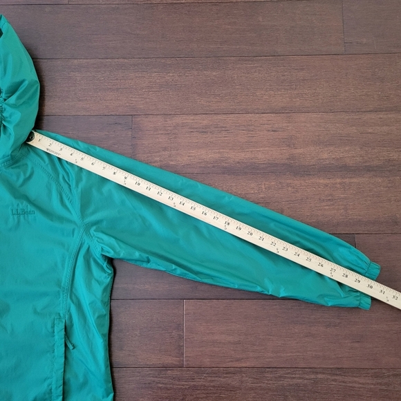 L.L. Bean Discovery Rain Jacket Zip-Up Windbreaker Packable Men's Size S Green - Picture 8 of 10